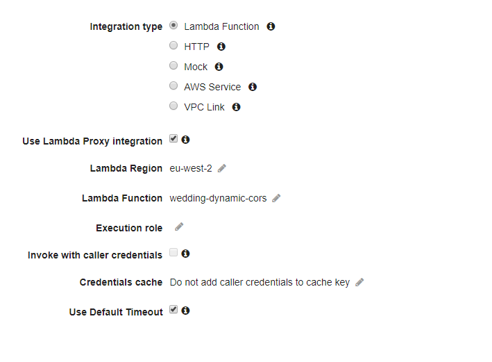 Configure Lambda integration